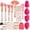 Pink, variant on DUAIU Makeup Brushes 10PCS+4 Makeup Sponge Champagne Gold Professional Makeup Brush Sets Foundation Brush Powder Blush Concealers Eye Make up Brush Set