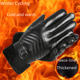 thumbnail image 4 of Guantes de cuero de invierno para hombres y mujeres, con forro polar, gruesos, resistentes al frío, cálidos, para ciclismo, antideslizantes, resistentes al frío, con pantalla táctil, guantes de, 4 of 5