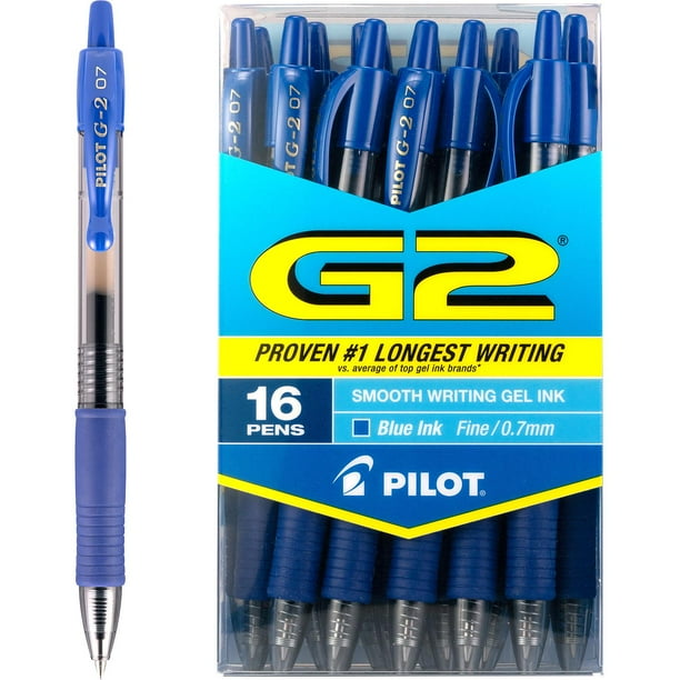 Pilot G2 Retractable Roller Ball Gel Pens, Blue 16 Ct.