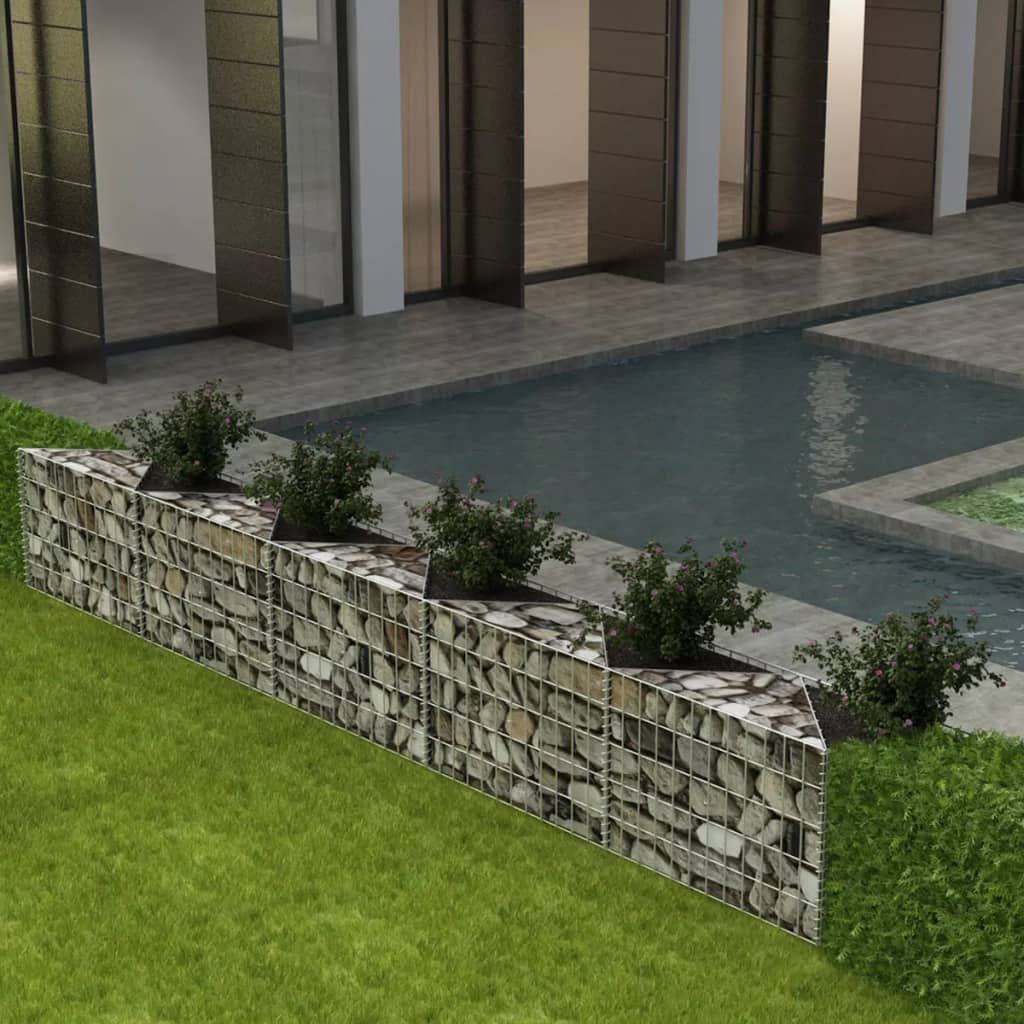 Gabion Stone Basket, Galvanized Wire Planter Raised Bed for Patio Garden Gabion Stone Basket, Galvanized Wire Planter Raised Bed for Patio Garden