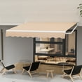 thumbnail image 2 of Topbuy 8'×6.6' Retractable Awning W/ Aluminum Frame Sun/Water Protection W/ PA Coating Manual Control Hand Crank Angle Adjustable Design Beige, 2 of 10