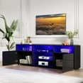 thumbnail image 5 of ChVans LED TV Stand for 65/70inch, High Glass Modern Entertainment Center with LED Lights and Glossy Cabinets, 5 of 8