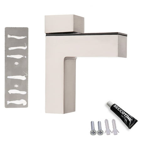 

Glass Shelf Brackets Wall Good Stability Safe Gift For Friends B Brushed Silver