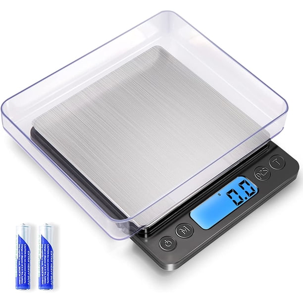 Báscula digital de cocina de alimentos mejorada, 105.82 oz/0.00 oz de alta precisión que mide en gramos y onzas para cocinar, hornear, joyas, función de tara, 2 bandejas, pantalla LCD