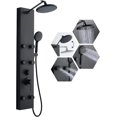 thumbnail image 1 of Stainless  Shower Panel Tower System  Shower Panel System with Adjustable Rainfall Shower Head  Shower Tower with Body Massage Spray and Function Handheld Shower  Brushed Surface, 1 of 3