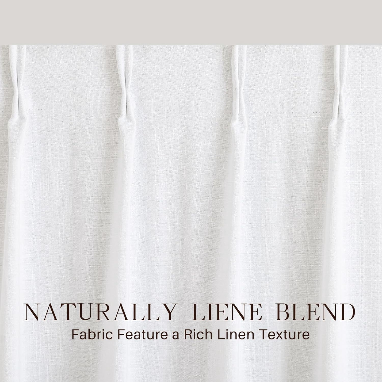 Galenzoov 40×84 inch Pinch Pleated Linen Curtains - 100% Black Out, Thermal Insulated Living Room Bedroom Curtain Double Layer Room Darkening Drapes with Hooks, 2 Panels, Ivory