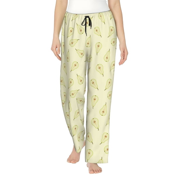 Balery Green Pears Pantalones de pijama para mujer, pijamas ultraligeros, pantalones de estar por casa-XX-Large
