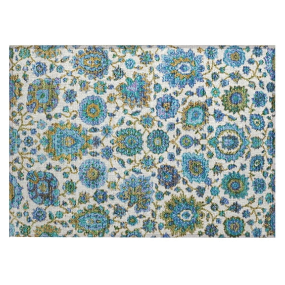 Dalyn Rugs Machine Washable Indoor/Outdoor Chantille ACN2187 Aqua 1'8" x 2'6" Rug