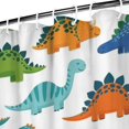 thumbnail image 3 of White Cartoon Dinosaurs Leaves Pattern Shower Curtain 84"x72" ,Bathroom Decorative Shower Curtains Set with 12 Hooks,Modern Waterproof Washable Shower Curtain, 3 of 6