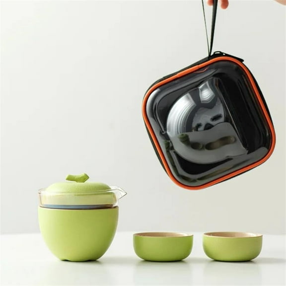 Outdoor Travel Kung Fu Tea Portable Set 1 Pot 2 Cups Ceramic Crack Cup Chinese New Year Gift