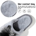 thumbnail image 3 of Knivor Open Toe Fuzzy House Slippers for Women Cute Pom Pom Decor Non Slip Fluffy Indoor Slide Slippers, 3 of 9
