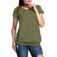thumbnail image 3 of Clearance Solid Short Sleeve Breast-Feeding Pregnant Woman Maternity Blouse, 3 of 4