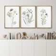 thumbnail image 3 of IDEA4WALL Framed Canvas Print Wall Art Set of 3 Wildflowers Bouquet Nature Wilderness Watercolor Floral Modern Art Boho Abstract Decorative Rustic Chic Artwork for Home Decor - Natural 24"x36"x3, 3 of 5