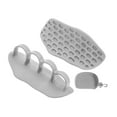 thumbnail image 2 of 1 par de empuñaduras de levantamiento de pesas empuñaduras sin sin deslizamiento de protección flexible a mano con almohadillas de barra para Gris, 2 of 8