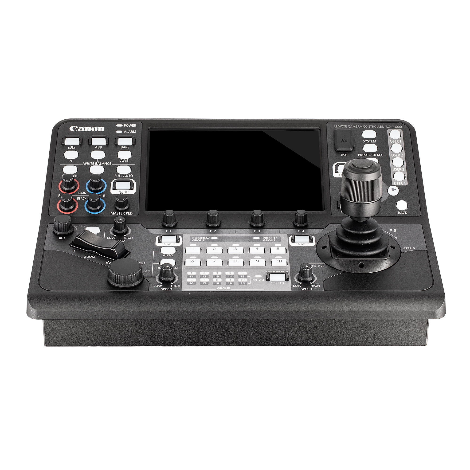 Canon RC-IP1000 PTZ Controller Bundle with 3x CR-N500 Cameras, 3x 64GB MicroSD Cards (International Model)