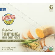 Earth's Best Organic Stage 3 Baby Food, Turkey Quinoa Apple Sweet Potato Puree, 3.5 oz Pouch, 6 Pack