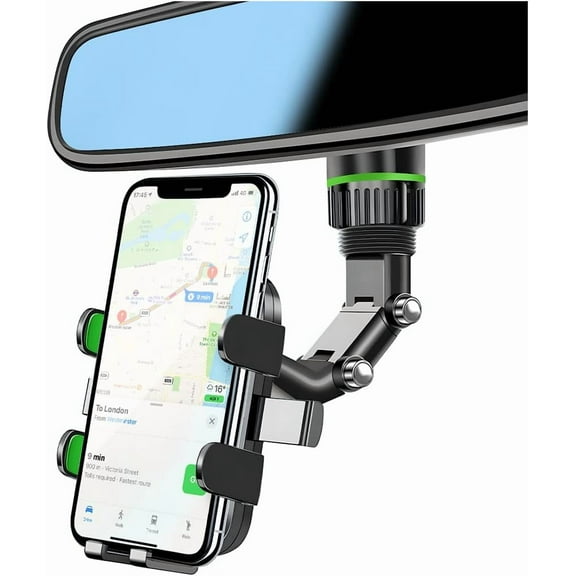 Phone Holder, 360° Rotatable and Retractable Car Phone Mount, Multifunctional Rear View Mirror Holder for All Cars, Adjustable Cell Phone Holder for All Smartphones