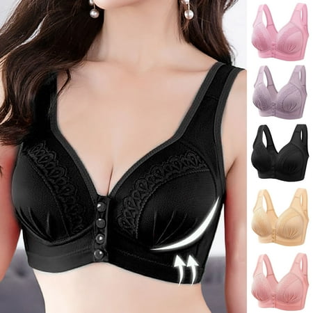 

Fatuov Front Button Bra Convenient Front Button Bra Front Closure Sports Bras Women Cotton Ultra Soft Cup Everyday Sleep Bras Front Closure Cotton Sports Bras for Women Girls