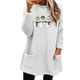 thumbnail image 2 of BLTIBY 2024 Womens Christmas Sherpa Sweatshirts Oversized Fleece Fuzzy Faux Fur Fluffy Pullover Printed Outerwear with Pockets Winter Soft Loungwear White M, 2 of 5