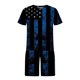 thumbnail image 4 of Hombres Casual Cuello redondo Día de la Independencia Impresión Blusa de manga corta y pantalones cortos Pantalones Traje de dos piezas Pompotops  oipoqjl35659, 4 of 5