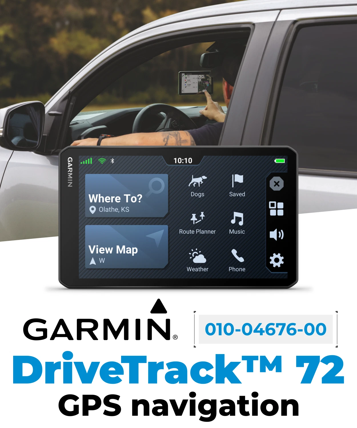 Garmin DriveTrack 72, Dog Tracking GPS Navigator, 7-inch Touch Screen, Pair to Your Garmin Handheld and Track Up to 20 Dogs w/ Wearable4U PowerPack Bundle
