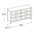 thumbnail image 3 of Stonebrook 6-Drawer Horizontal Dresser in Wood Classic Walnut Finish, 3 of 5