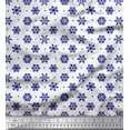thumbnail image 1 of Soimoi Satin Silk Fabric Dot & Snow Flakes Floral Print Fabric by the Yard 42 Inch Wide, 1 of 3