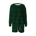 thumbnail image 3 of Puntoco Conjunto De Sudadera Con Pantalón Y top Con Cuello Redondo, Manga Larga, Informal, Estampado A Rayas, Para Mujer, Verde Militar, L, 3 of 3