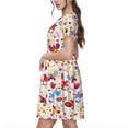 thumbnail image 2 of Naloa Cute Butterfly Flowers Print Womens Summer A-Line Dress with Pockets,Short Sleeve Dresses,Flowy Beach Swing Dress for Vacation Travel, 2 of 6