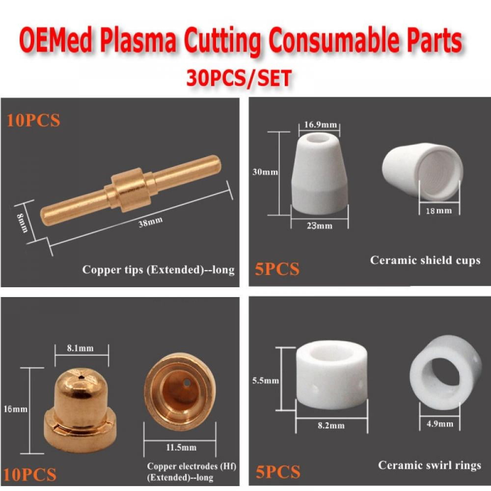 30 Qty Thermal Dynamics Plasma Cutter Spare Parts Kit Tips For BPS40 Fit CUT CT