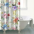 thumbnail image 4 of Waterproof Beautiful Colorful Floral Shower Curtain 72x72 Inch Boho Style Polyester Unique Shower Curtain for Bathroom Hotel Home Decor with 12 Plastic Hooks, 4 of 5