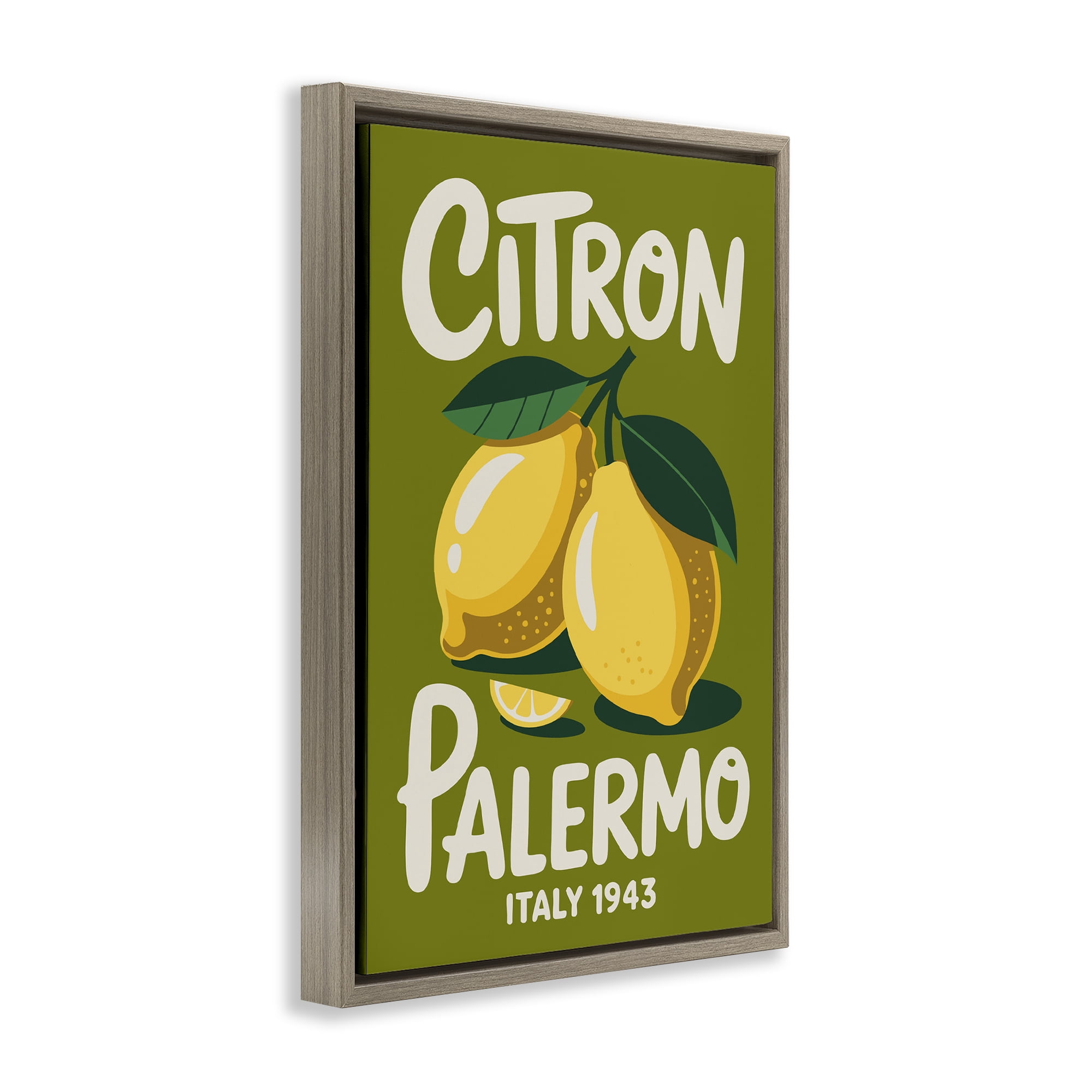 Stupell Industries Citron Palermo Lemons Brown Framed Floater Canvas Wall Art, design by Andreas Magnusson