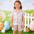 thumbnail image 2 of Vividxx Toddler Girl Clothes Summer Easter Bunny Carrot Print Short Sleeved Top And Shorts Playwear Home Loungewear Homewear Fashion Clothing Festival, 2 of 9