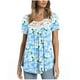 thumbnail image 1 of Blusa corta con cuello redondo y estampado de retazos de encaje a la moda para mujer Pompotops  hfajkhk133659, 1 of 6