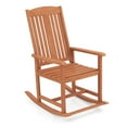 thumbnail image 2 of Costway 1 PCS Outdoor Rocking Chair with Slatted Seat Wide Armrests and Footrest for Patio, 2 of 9