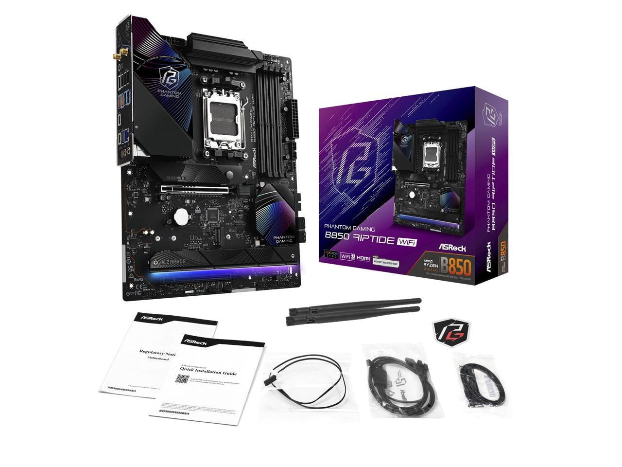ASRock B850 RIPTIDE WIFI AM5 AMD B850 SATA 6Gb/s ATX Motherboard