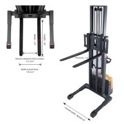 APOLLOLIFT 3300lb with 118 Lift Full Electric Pallet Stacker Straddle Legs and Adjt. Forks