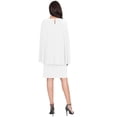 thumbnail image 5 of KOH KOH Long Cape Batwing Cloak Dolman Sleeve Knee Length Fall Winter Work Tunic Dressy Formal Wedding Guest Party Funeral Mini Midi Dress For Women Ivory White XXX-Large US 22-24 NT115, 5 of 6