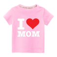 thumbnail image 2 of Wolfast Cadeaux de la Saint-Valentin pour Enfants Filles Garçons Filles Mode Mignon Couleur Unie Col Rond Imprimé Cœur Manches Courtes Haut Cadeaux de la Saint-Valentin pour Enfants Garçons, 2 of 9