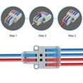 thumbnail image 4 of Amdohai 10pcs Wire Connectors Butt Terminals Cable Connector Set Lever Lock Connectors Universal Wiring Cable Connector Fast Push-in Conductor Terminals T-Type with Mounting Holes, 4 of 7