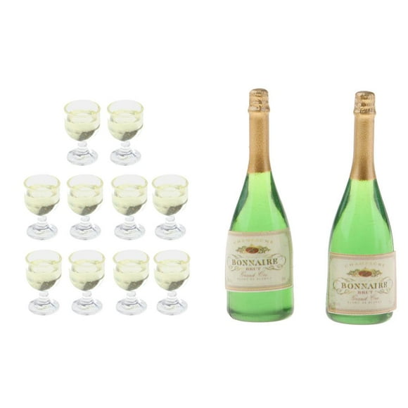 12 en miatura / de / de champán / vasos cóctel de cerveza para comida de cocina Yotijar Copa de vino de casa de muñecas