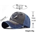 thumbnail image 2 of Casquette de Baseball Vintage Brodée Taureau Hommes Femmes Coton Extérieur Rue Golf Chapeau, 2 of 8