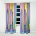 thumbnail image 2 of Designart 'Abstract Retro Geometric Architecture Pattern' Mid-Century Modern Curtain Panel, 2 of 5