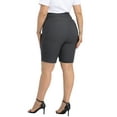 thumbnail image 4 of HDE Plus Size Bermuda Shorts for Women with Pockets Charcoal 3X, 4 of 6