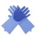 thumbnail image 1 of Guantes de Silicona para lavavajillas Sunnimix limpieza azul, 1 of 8