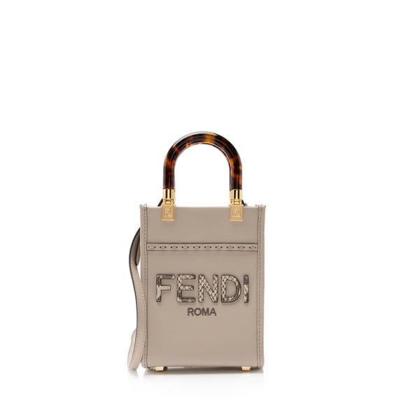 Pre-Owned Fendi Leather Python Sunshine Mini Shopper Tote