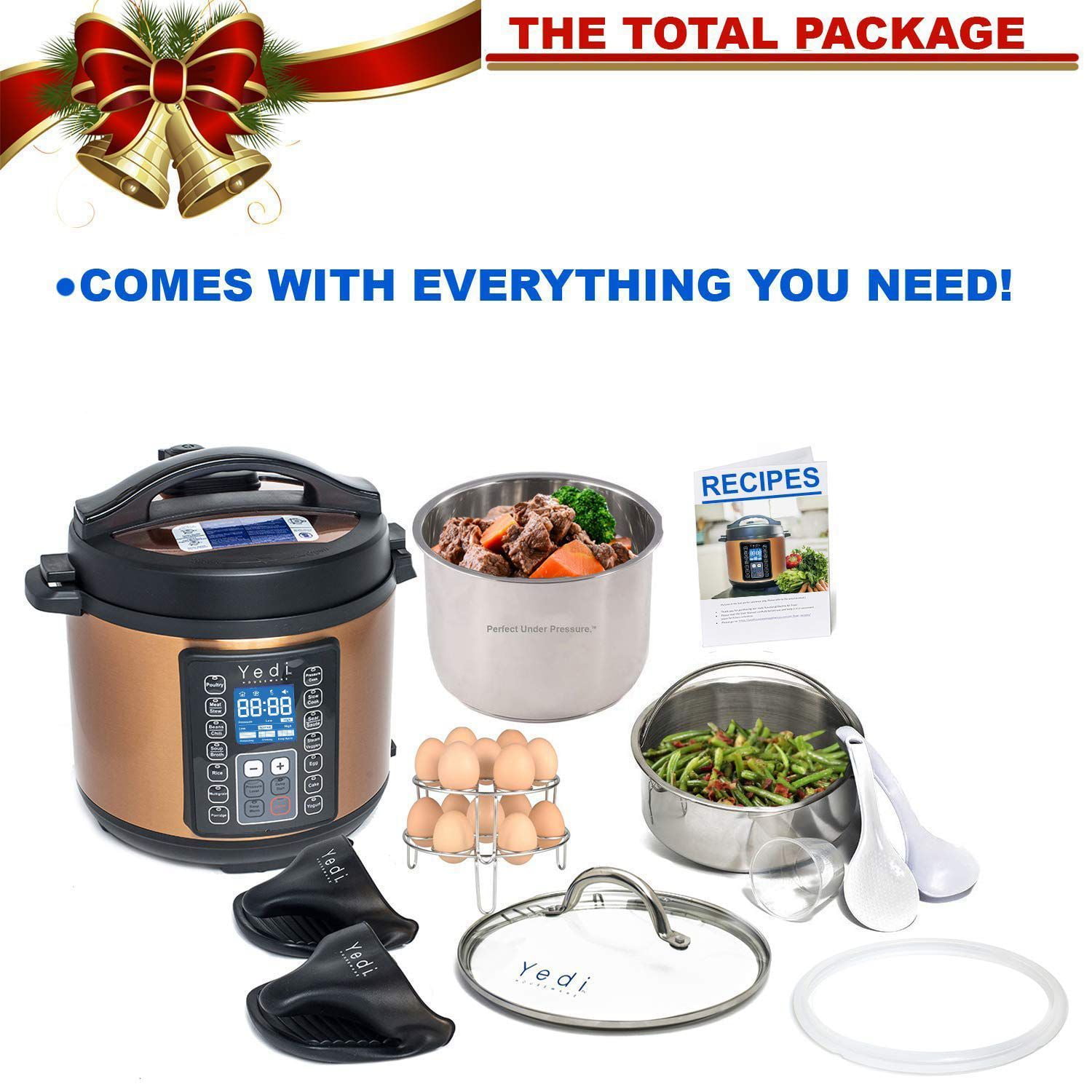 Yedi 9-in-1 Programmable Instant Pressure Cooker, with Deluxe Accessory