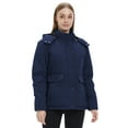 thumbnail image 3 of WenVen Women's Winter Jackets Padded Windbreaker Hooded Puffer Jacket Blue 2XL, 3 of 10