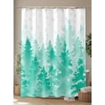 thumbnail image 4 of Winter Christmas Tree Shower Curtain Set ，Waterproof Fabric Shower Curtains Snowflake Watercolor Teal Forest Shower Curtains for Bathroom,Bathroom Decor 36"x72", 4 of 6