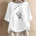 thumbnail image 1 of Fiudx Ropa de Mujer Camiseta Estampada a La Moda para Mujer, Blusa de Manga Corta, Tops Informales con Cuello Redondo, 1 of 4